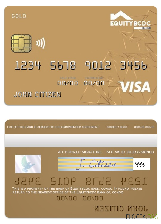 Carte de débit or visa banque Congo EquityBCDC
